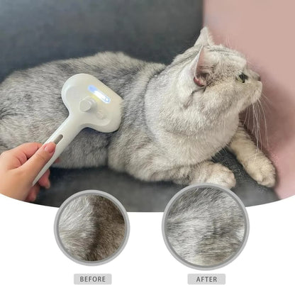 ペット用 抜け毛ケアブラシ スプレー式マッサージ 犬 猫 兼用